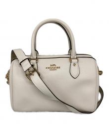 COACH（コーチ）の古着「ローアン サッチェル・シグネチャー キャンバス ディテール2WAYショルダーバッグ」｜ホワイト