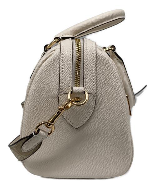 COACH（コーチ）COACH (コーチ) ローアン サッチェル・シグネチャー キャンバス ディテール2WAYショルダーバッグ ホワイトの古着・服飾アイテム