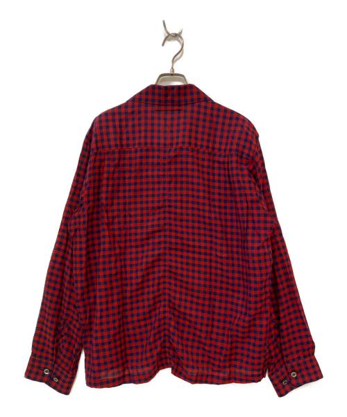 The shepherd UNDERCOVER（ザシェパード アンダーカバー）The shepherd UNDERCOVER (ザシェパード アンダーカバー) シャーリングブロックチェック開襟 シャツ レッド サイズ:2の古着・服飾アイテム