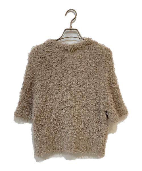 COCODEAL（ココディール）COCODEAL (ココディール) チュールフェザーヤーンニットカーディガン ベージュ サイズ:2の古着・服飾アイテム
