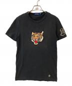POLO RALPH LAURENポロ・ラルフローレン）の古着「タイガー刺繍ヴィンテージワッペンTシャツ」｜グレー