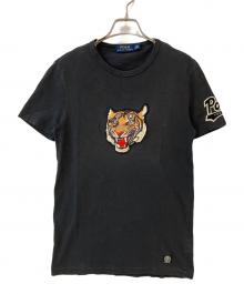 POLO RALPH LAUREN（ポロ・ラルフローレン）の古着「タイガー刺繍ヴィンテージワッペンTシャツ」｜グレー
