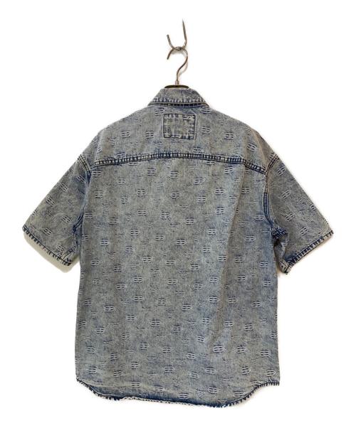 EMPORIO ARMANI（エンポリオ アルマーニ）EMPORIO ARMANI (エンポリオ アルマーニ) ロゴデニムシャツ ブルー サイズ:ＸＳの古着・服飾アイテム