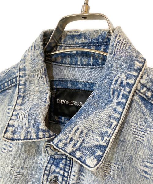 EMPORIO ARMANI（エンポリオ アルマーニ）EMPORIO ARMANI (エンポリオ アルマーニ) ロゴデニムシャツ ブルー サイズ:ＸＳの古着・服飾アイテム