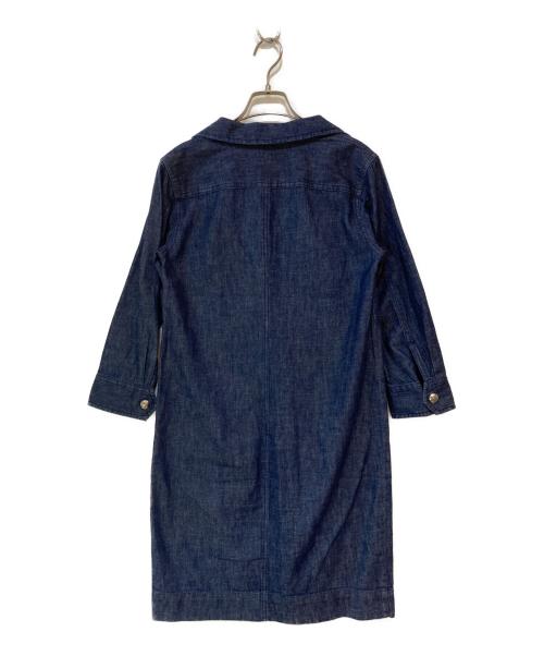 LAUREN RALPH LAUREN（ローレンラルフローレン）LAUREN RALPH LAUREN (ローレンラルフローレン) スキッパーデニムシャツワンピース ブルーの古着・服飾アイテム