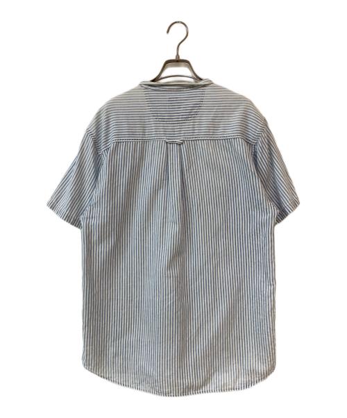 orSlow（オアスロウ）orSlow (オアスロウ) ストライプ バンドカラーシャツ ブルー サイズ:2の古着・服飾アイテム