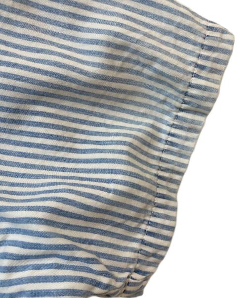 orSlow（オアスロウ）orSlow (オアスロウ) ストライプ バンドカラーシャツ ブルー サイズ:2の古着・服飾アイテム