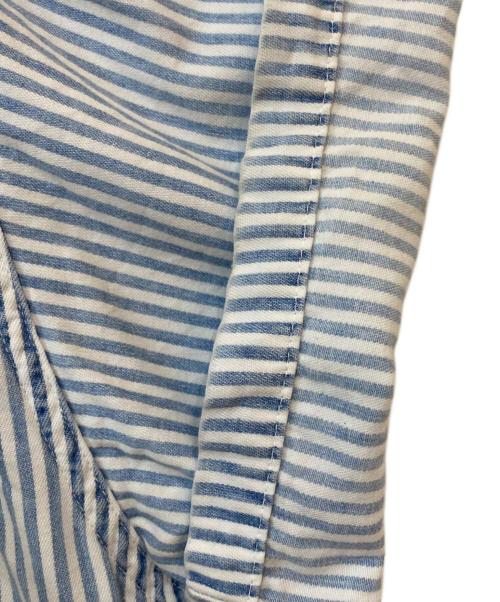 orSlow（オアスロウ）orSlow (オアスロウ) ストライプ バンドカラーシャツ ブルー サイズ:2の古着・服飾アイテム