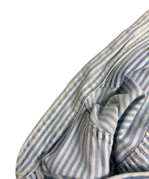 orSlow（オアスロウ）orSlow (オアスロウ) ストライプ バンドカラーシャツ ブルー サイズ:2の古着・服飾アイテム