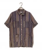 Engineered Garmentsエンジニアド ガーメンツ）の古着「Camp Shirt - Multi St. Jacquard」｜Khaki / Navy