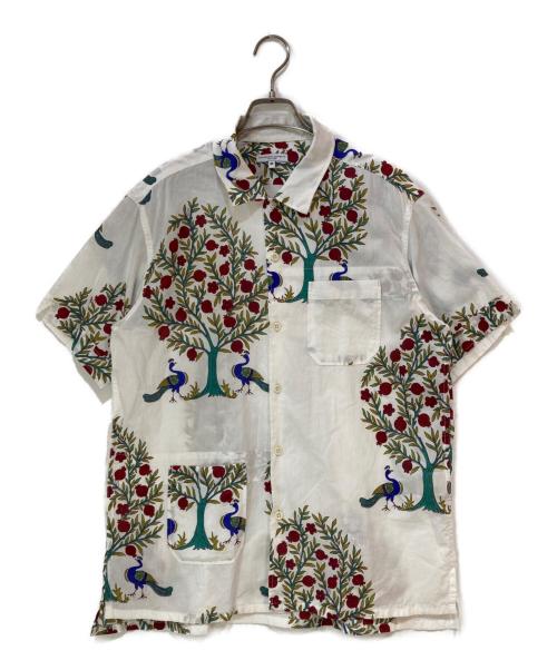 Engineered Garments（エンジニアド ガーメンツ）Engineered Garments (エンジニアド ガーメンツ) Cotton Lawn Peacock Print Camp Shirt ホワイト サイズ:Ｍの古着・服飾アイテム