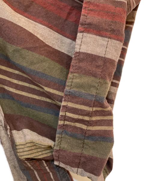 Engineered Garments（エンジニアド ガーメンツ）Engineered Garments (エンジニアド ガーメンツ) Camp Shirt - Cotton Variegated Stripe ブラウン サイズ:Ｓの古着・服飾アイテム