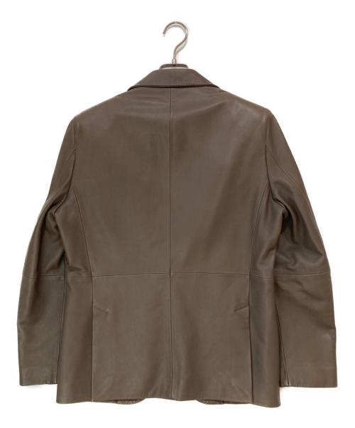 Aquascutum（アクアスキュータム）Aquascutum (アクアスキュータム) エントレフィーノラムレザーテーラードジャケット ベージュ サイズ:34の古着・服飾アイテム