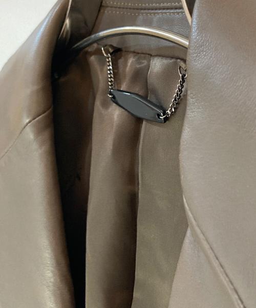 Aquascutum（アクアスキュータム）Aquascutum (アクアスキュータム) エントレフィーノラムレザーテーラードジャケット ベージュ サイズ:34の古着・服飾アイテム