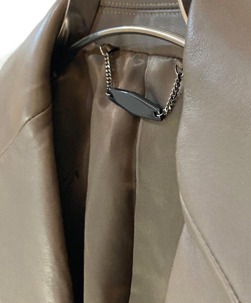 Aquascutum（アクアスキュータム）Aquascutum (アクアスキュータム) エントレフィーノラムレザーテーラードジャケット ベージュ サイズ:34の古着・服飾アイテム