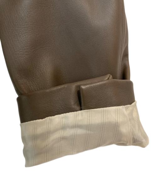 Aquascutum（アクアスキュータム）Aquascutum (アクアスキュータム) エントレフィーノラムレザーテーラードジャケット ベージュ サイズ:34の古着・服飾アイテム