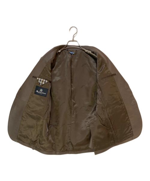 Aquascutum（アクアスキュータム）Aquascutum (アクアスキュータム) エントレフィーノラムレザーテーラードジャケット ベージュ サイズ:34の古着・服飾アイテム