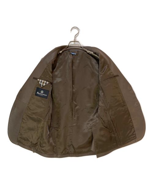 Aquascutum（アクアスキュータム）Aquascutum (アクアスキュータム) エントレフィーノラムレザーテーラードジャケット ベージュ サイズ:34の古着・服飾アイテム