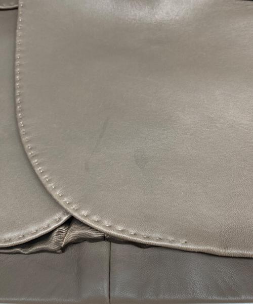 Aquascutum（アクアスキュータム）Aquascutum (アクアスキュータム) エントレフィーノラムレザーテーラードジャケット ベージュ サイズ:34の古着・服飾アイテム