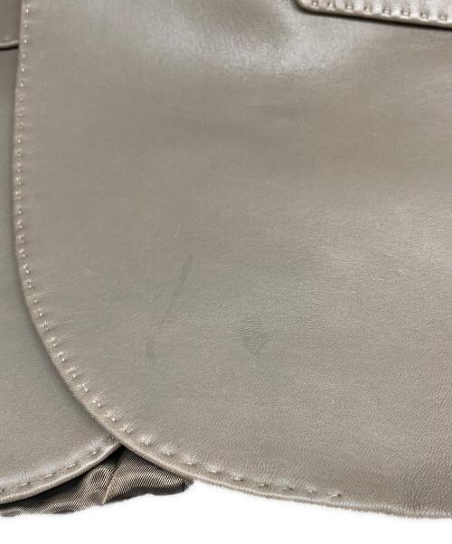 Aquascutum（アクアスキュータム）Aquascutum (アクアスキュータム) エントレフィーノラムレザーテーラードジャケット ベージュ サイズ:34の古着・服飾アイテム