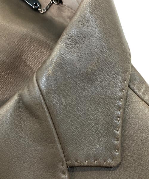 Aquascutum（アクアスキュータム）Aquascutum (アクアスキュータム) エントレフィーノラムレザーテーラードジャケット ベージュ サイズ:34の古着・服飾アイテム