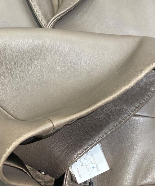 Aquascutum（アクアスキュータム）Aquascutum (アクアスキュータム) エントレフィーノラムレザーテーラードジャケット ベージュ サイズ:34の古着・服飾アイテム