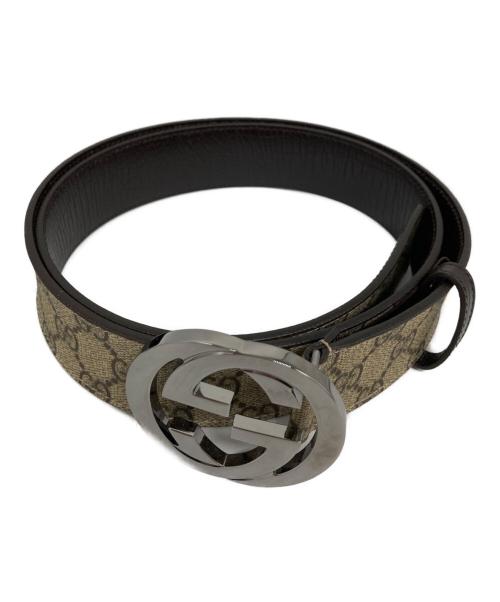 GUCCI（グッチ）GUCCI (グッチ) GGスプリーム インターロッキングベルト ベージュ サイズ:100cm (W40)の古着・服飾アイテム