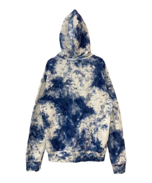 POLO RALPH LAUREN（ポロ・ラルフローレン）POLO RALPH LAUREN (ポロ・ラルフローレン) タイダイ染めポニー刺繍パーカー ホワイト×ブルー サイズ:Mの古着・服飾アイテム
