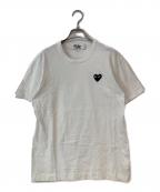 PLAY COMME des GARCONSプレイコムデギャルソン）の古着「ブラック・ハートワッペン・Tシャツ」｜ホワイト