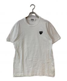 PLAY COMME des GARCONS（プレイコムデギャルソン）の古着「ブラック・ハートワッペン・Tシャツ」｜ホワイト