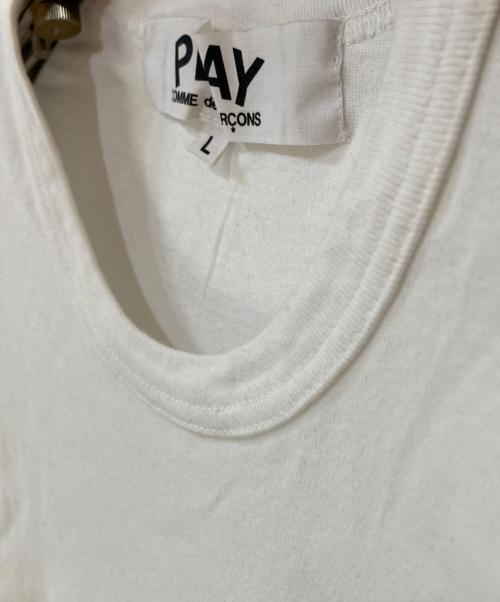 PLAY COMME des GARCONS（プレイコムデギャルソン）PLAY COMME des GARCONS (プレイコムデギャルソン) ブラック・ハートワッペン・Tシャツ ホワイト サイズ:Lの古着・服飾アイテム