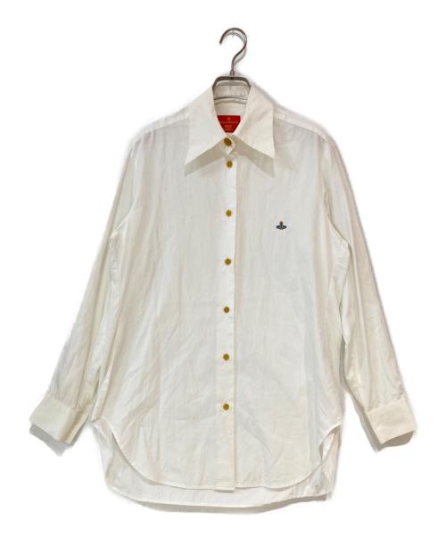 Vivienne Westwood RED LABEL（ヴィヴィアンウエストウッドレッドレーベル）Vivienne Westwood RED LABEL (ヴィヴィアンウエストウッドレッドレーベル) オーブ刺繍シャツ ホワイト サイズ:1の古着・服飾アイテム