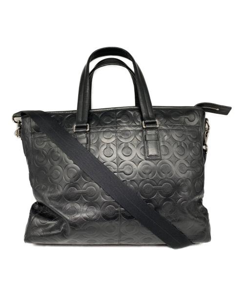 COACH（コーチ）COACH (コーチ) オプアート エンボス加工 2WAYビジネスショルダーバッグ ブラックの古着・服飾アイテム