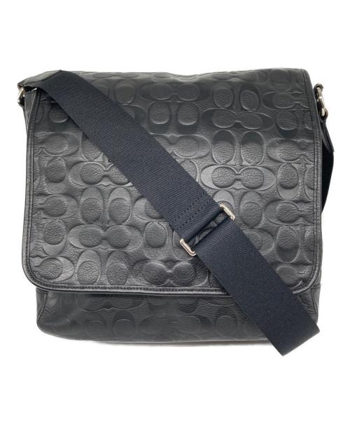 COACH（コーチ）COACH (コーチ) シグネチャー レザーショルダーバッグ ブラックの古着・服飾アイテム