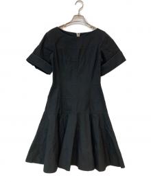 DOLCE & GABBANA（ドルチェ＆ガッバーナ）の古着「ひざ丈コットン 半袖ワンピース」｜ブラック