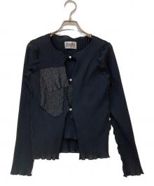 todo kotohayokozawa×STUDIOUS（トゥードゥー コトハヨコザワ×ステュディオス）の古着「別注グリッター2ピースカーディガン」｜ブラック