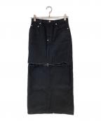 JOHN LAWRENCE SULLIVAN×STUDIOUSジョン ローレンス サリバン×ステュディオス）の古着「別注 WASHED DENIM CUT-OFF SKIRT」｜グレー