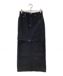 JOHN LAWRENCE SULLIVAN×STUDIOUS（ジョン ローレンス サリバン×ステュディオス）の古着「別注 WASHED DENIM CUT-OFF SKIRT」｜グレー