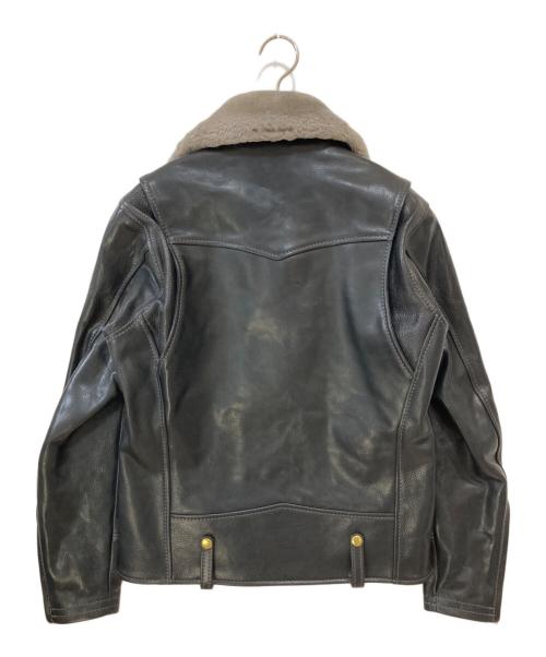 MUSHMANS（マッシュマンズ）MUSHMANS (マッシュマンズ) 着脱式ムートンボア付 Double Riders Jacket ブラック サイズ:36の古着・服飾アイテム