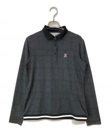 LANVIN SPORT（ランバン スポーツ）の古着「総柄ロゴポロシャツ」｜ブラック
