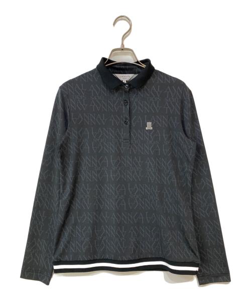 LANVIN SPORT（ランバン スポーツ）LANVIN SPORT (ランバン スポーツ) 総柄ロゴポロシャツ ブラック サイズ: 38の古着・服飾アイテム