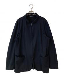 EMPORIO ARMANI（エンポリオ アルマーニ）の古着「スタンドカラージャージージャケット」｜ブラック