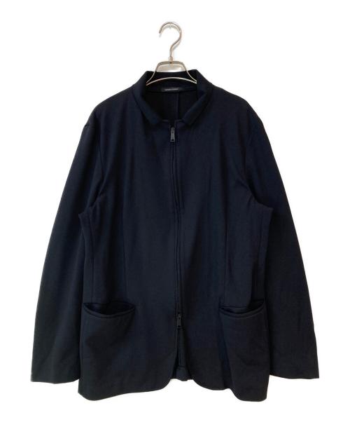EMPORIO ARMANI（エンポリオ アルマーニ）EMPORIO ARMANI (エンポリオ アルマーニ) スタンドカラージャージージャケット ブラック サイズ:52の古着・服飾アイテム