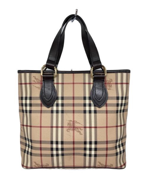 BURBERRY（バーバリー）BURBERRY (バーバリー) シャドーホース ノヴァチェック ハンドバッグ ベージュの古着・服飾アイテム