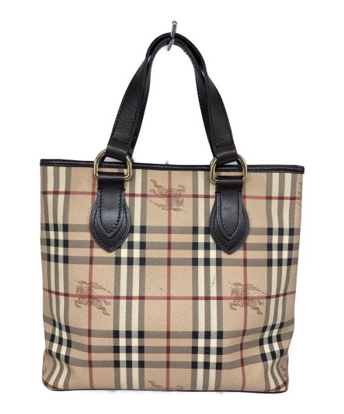 BURBERRY（バーバリー）BURBERRY (バーバリー) シャドーホース ノヴァチェック ハンドバッグ ベージュの古着・服飾アイテム