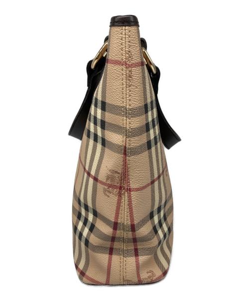 BURBERRY（バーバリー）BURBERRY (バーバリー) シャドーホース ノヴァチェック ハンドバッグ ベージュの古着・服飾アイテム