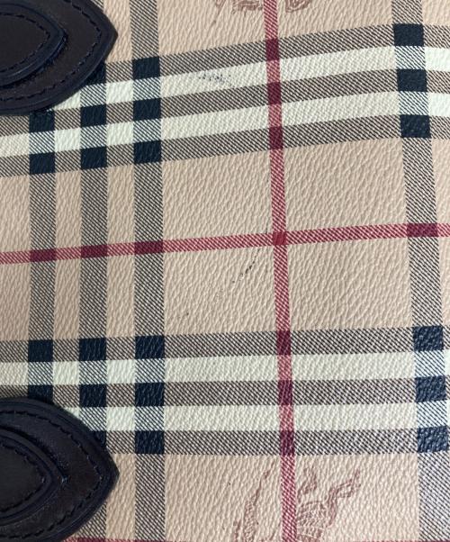 BURBERRY（バーバリー）BURBERRY (バーバリー) シャドーホース ノヴァチェック ハンドバッグ ベージュの古着・服飾アイテム