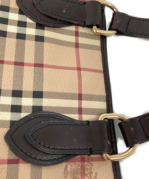 BURBERRY（バーバリー）BURBERRY (バーバリー) シャドーホース ノヴァチェック ハンドバッグ ベージュの古着・服飾アイテム