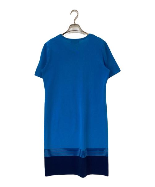 Yves Saint Laurent（イヴサンローラン）Yves Saint Laurent (イヴサンローラン) 半袖ニットワンピース ブルー サイズ:Lの古着・服飾アイテム