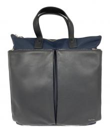 PAUL SMITH（ポールスミス）の古着「ナイロンブライトストライプトリム ヘルメットバッグ」｜ネイビー